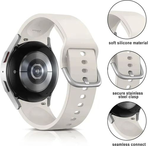 Miniatura 2 de Correas sin huecos compatibles con Samsung Galaxy Watch 7 6 5 4 FE 40mm 44mm/5 Pro 45mm/6 Classic 43mm 47mm/4 Classic 42mm 46mm, Correa de 20mm