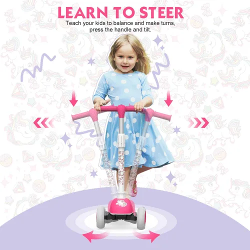 Miniatura 4 de MOUNTALK Scooter para Niños de 1-12 Años, Scooter de 3 Ruedas para Niños Pequeños de 1-3/3-5/5-8/8-12 Años Niños y Niñas con Alturas Ajustables