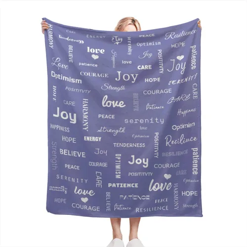 Miniatura 34 de Manta curativa, manta de regalo para mujeres y hombres, cálido regalo inspirador, manta de forro polar suave con energía positiva, comodidad, amor