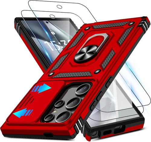 Miniatura 16 de ATUMP Funda para OnePlus Nord N200 5G con protector de pantalla HD con cubierta para cámara deslizante, soporte de anillo de rotación de 360°