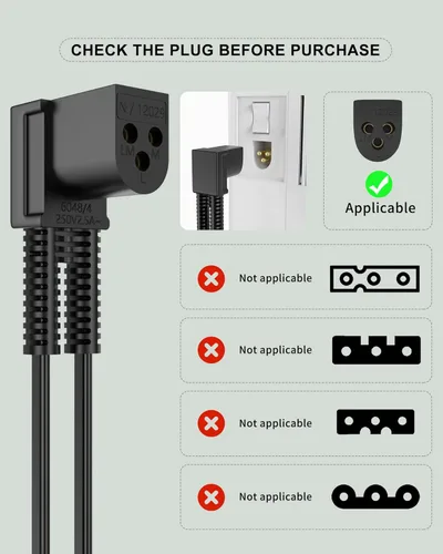 Miniatura 3 de Pedal de pie y cable de alimentación de repuesto para máquina de coser Singer 979314-031 Compatible con Singer Sewing Machine 2517C, 2950C, 3270C