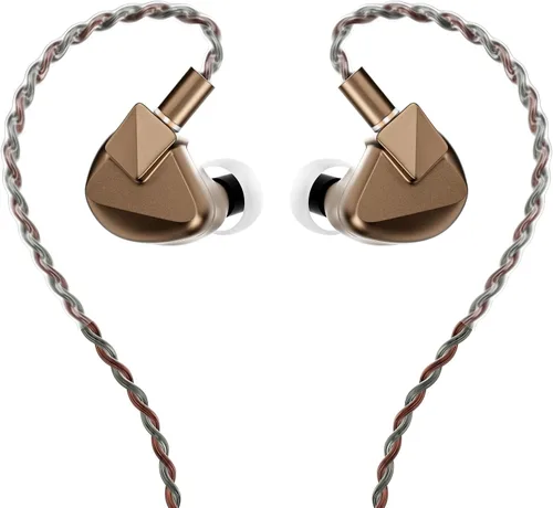 Letshuoer S12 Ultra Auriculares Intraaurales con Controlador Plano de 14.8mm IEM, Auriculares HiFi con Cable Desmontable de 392 Hilos Chapado en Moca