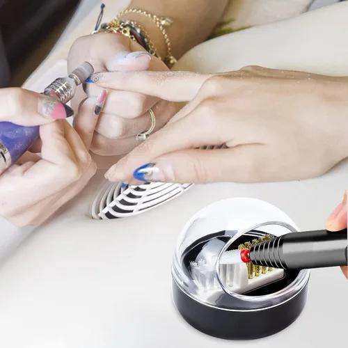 Miniatura 7 de Brocas de uñas Herramienta de limpieza de cutículas con funda limpiadora de cubierta de cepillo, cepillo de alambre de acero 2 en 1 y cepillo
