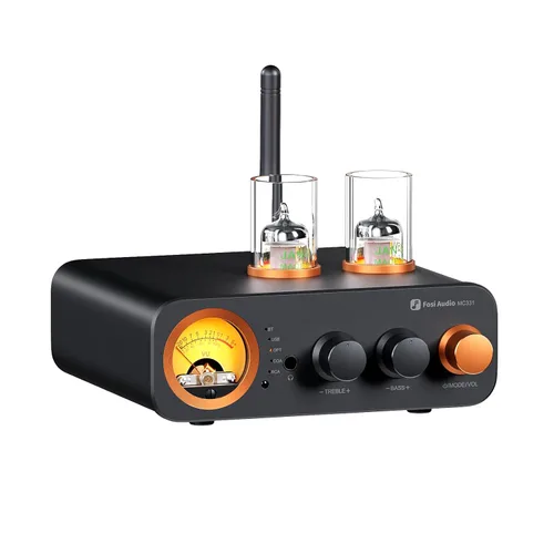 Fosi Audio MC331 Amplificador integrado con tubo y DAC, amplificador de potencia estéreo de 2 canales para audio doméstico para altavoces de