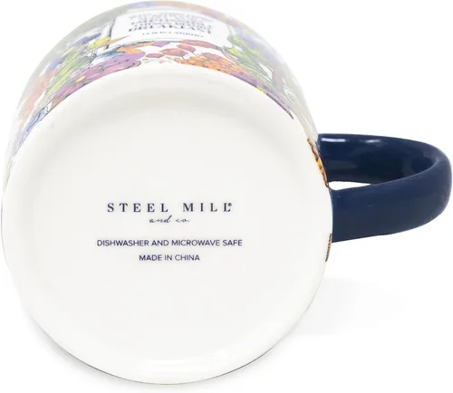 Miniatura 2 de Taza de amantes de libros Steel Mill & Co., linda taza de café/té de cerámica con asa para club de lectura, taza de café temática de lectura de 14