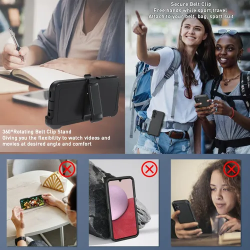 Miniatura 4 de Funda para Samsung Galaxy A14 5G, A14 5G resistente, [protección de grado militar] [a prueba de golpes] [a prueba de caídas] [a prueba de polvo]