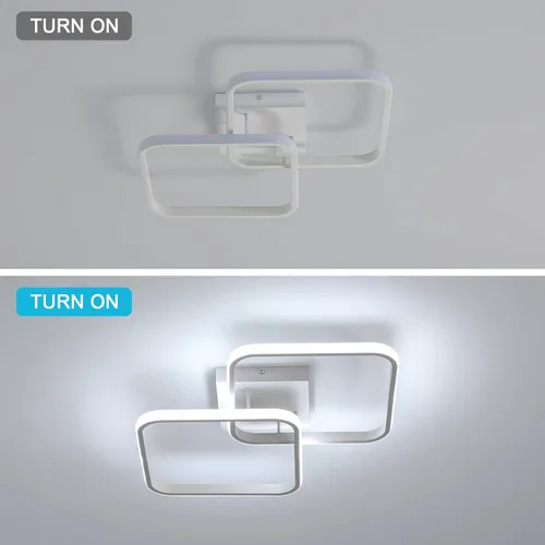 Miniatura 8 de DELIPOP Lámpara de techo LED moderna de 23 pulgadas, lámpara de techo empotrada de 42 W 6500 K, lámpara de techo acrílica para pasillo, sala