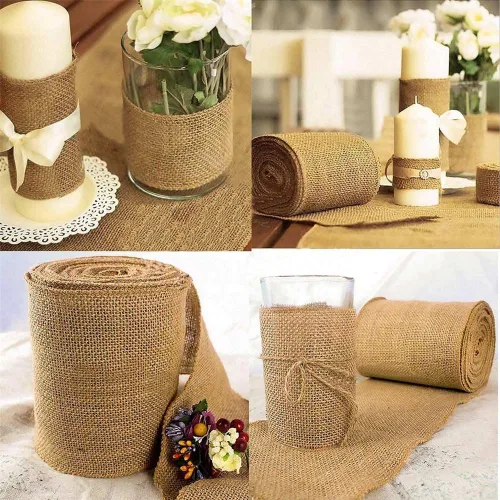 Miniatura 6 de DECORA 10 yardas de cinta de arpillera natural con lazo para moño, 2 pulgadas de ancho