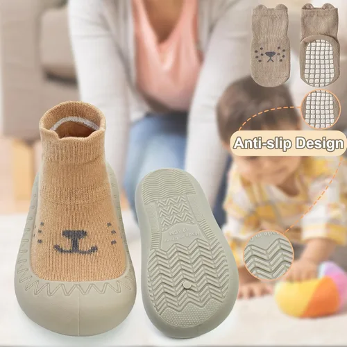 Miniatura 3 de 2 pares de zapatos antideslizantes estilo caroon para bebés, zapatos para niños y niñas, zapatos para caminar, zapatos de goma suave con pantuflas