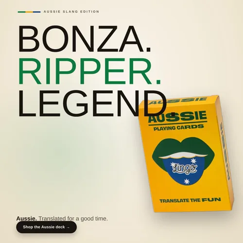 Miniatura 6 de Lingo Juego de cartas australianas 52 expresiones y frases australianas divertidas Divertido juego de cartas regalo para expatriados