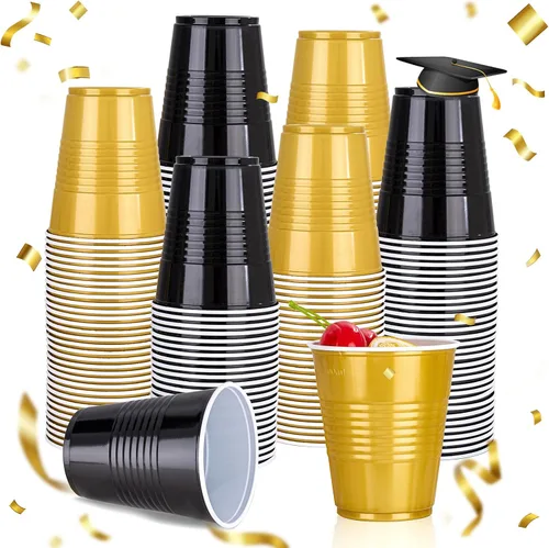 Miniatura 20 de WELLIFE 200 tazas plateadas, vasos de plástico transparente de 9 onzas, copas de vino de plástico desechables, copas de cóctel para fiestas y bodas