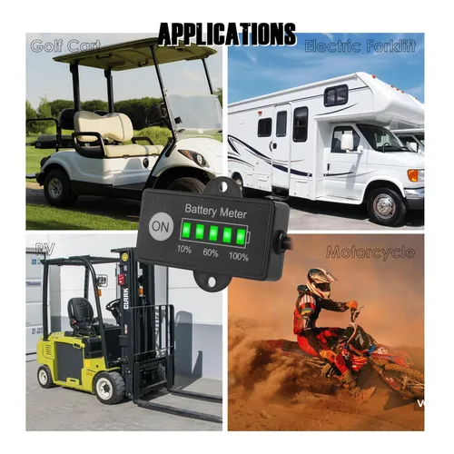 Miniatura 6 de Medidor de nivel de batería de plomo ácido de 12 V y 24 V para carrito de golf, monitor de capacidad de batería LED para Club Car Star Carretilla