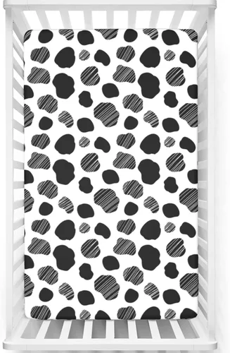 Miniatura 7 de Sábanas bajeras ajustables con temática de vaca, sábanas portátiles para cuna de niño pequeño, sábanas para cuna de bebé para niña o niño, 38 x 24