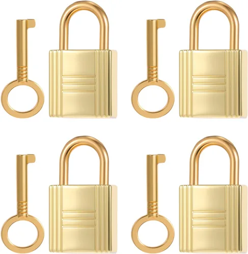4 candados de aleación de zinc Archaize con llave, mini candados dorados para bolso, equipaje, mochila, cajas de madera, joyero, caja de
