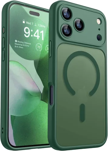 Miniatura 74 de CANSHN Funda magnética compatible con iPhone 17 Pro, mejorada [protección completa de la cámara] [compatible con Magsafe] [mate translúcido] funda