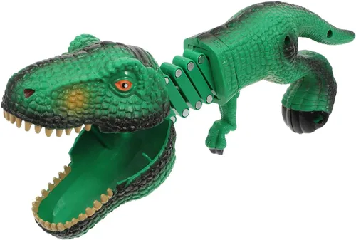Juguete agarrador de dinosaurios para niños, mordedores de mano de dinosaurio con pequeñas figuras de dinosaurios con resorte, juguete de marionetas
