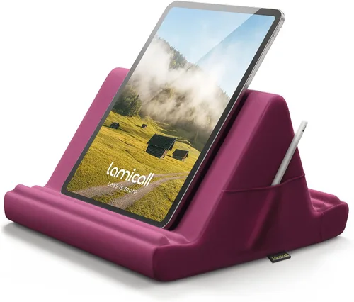 Miniatura 10 de Lamicall Soporte de Almohada para Tableta - Base de Almohada Suave con Dock para Regazo, Cama y Escritorio con Bolsillo y 4 Ángulos de Visión