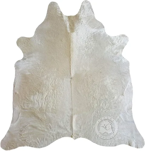 Sunshine Cowhides Alfombra 100% auténtica de piel de vaca blanca natural, alfombra de estilo moderno de piel de animal y alfombra para el suelo,