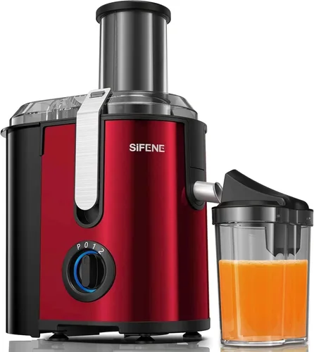 Miniatura 11 de SIFENE Exprimidor centrífugo, extractor de frutas y verduras enteras de potencia máxima de 1300 W, boca de 3.2 pulgadas de ancho, 3 velocidades