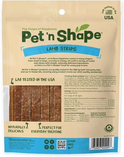 Miniatura 2 de Pet 'n Shape Golosinas para perros de cordero Jerky - 9 onzas
