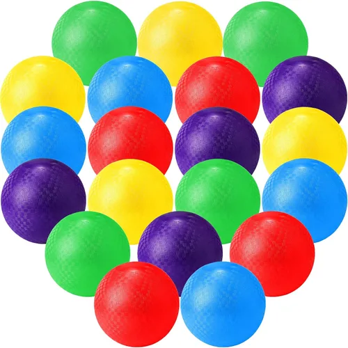 Miniatura 8 de Macarrie 20 piezas de pelotas de parque infantil de 6 pulgadas, pelotas de esquivar y patada para niños, adultos, pelotas inflables coloridas