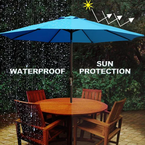 Miniatura 5 de Blissun - Sombrilla de aluminio para patio al aire libre de 9 pies, sombrilla de mesa para exteriores, sombrilla de jardín, sombrilla de mercado