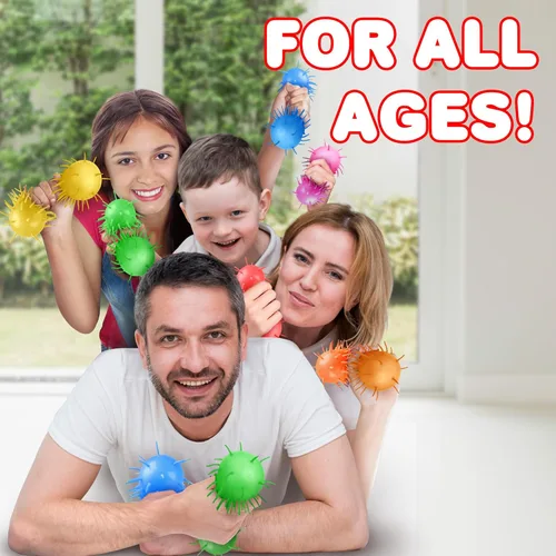 Miniatura 7 de ArtCreativity Bolas infladas, paquete de 12, bolas de alivio del estrés con puntas, suaves y estrujables para niños y adultos, bolas sensoriales