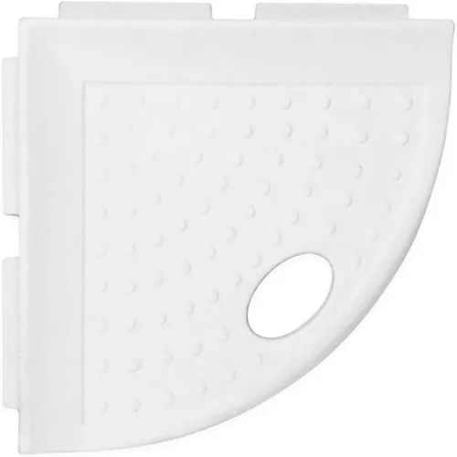 Questech Decor - Reposapiés de ducha, estante de afeitado de ducha de esquina montado en la pared, con tapa para nueva construcción, organizador de