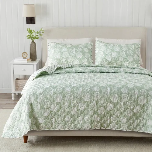 Miniatura 13 de Great Bay Home Juego de edredón costero, juego de ropa de cama náutica de 3 piezas tamaño King/California King, colcha reversible ligera para todas