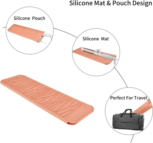 Miniatura 5 de Bolsa de viaje de silicona resistente al calor para alisadoras, prensadoras, rizadores, planchas planas y herramientas de peinado