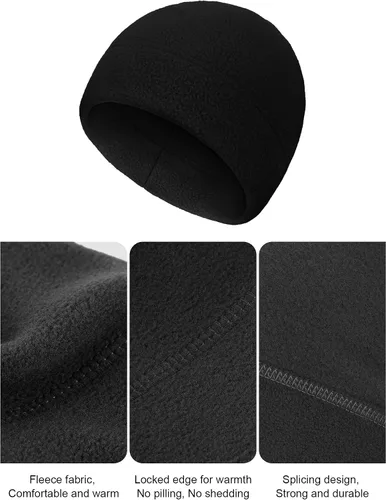 Miniatura 5 de SATINIOR 4 gorros de algodón con diseño de calavera para hombres y mujeres, gorro polar cálido y suave para invierno