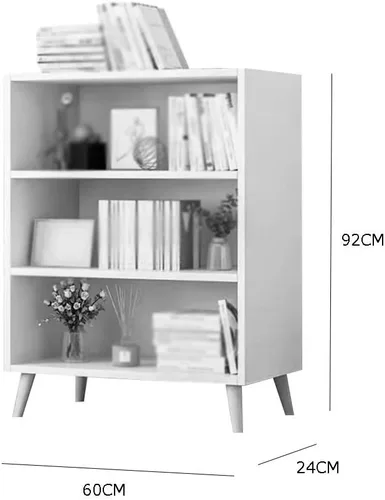 Miniatura 2 de Estantería de madera abierta, estante de 3/4/5 niveles con patas, organizador de almacenamiento extraíble para el hogar, estantería de cubos
