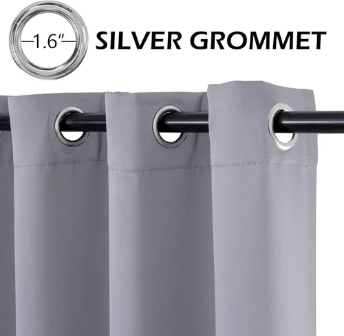 Miniatura 2 de MYSKY HOME Cortinas opacas de 80 pulgadas de largo para sala de estar, cortinas grises para dormitorio, cortinas con aislamiento térmico gris