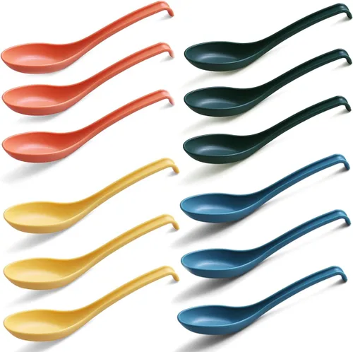 Miniatura 10 de Evanda Cuchara de sopa, cuchara ecológica hecha de polipropileno de grado alimenticio, libre de BPA, fácil de limpiar, apta para lavavajillas, juego