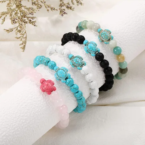 Miniatura 7 de Turtle Bracelet Sea Turtle Beaded Bracelet Father's Day gifts Natutal Stone Stretch Fits Most for Men Women Fashion Jewelry Valentines Day Gifts
