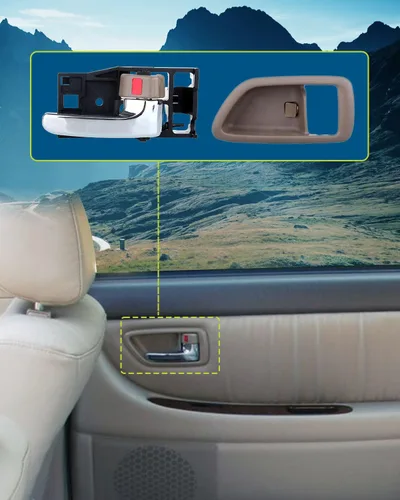 Miniatura 7 de LUJUNTEC Manijas de puerta interiores, manijas de puerta trasera delantera del conductor izquierdo del pasajero lado derecho, repuesto para Toyota