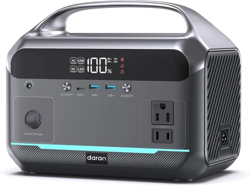 Miniatura 10 de Generador solar de 600 W (sobretensión de 1200 W), estación de energía portátil con panel solar de 100 W, batería LFP de 576 Wh (180,000 mAh)