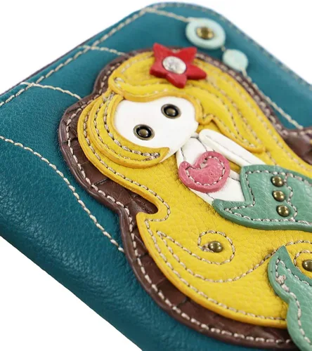 Miniatura 4 de CHALA Cartera con cremallera de sirena, azul, Azul