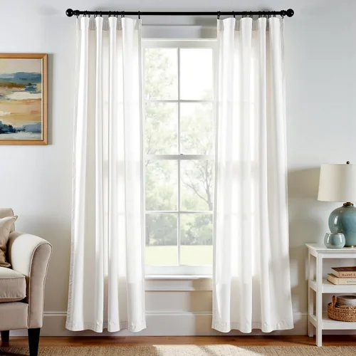 Miniatura 95 de JINCHAN Cortinas de lino de 108 pulgadas de largo, juego de 2 paneles, cortinas de ventana para sala de estar y dormitorio, cortinas