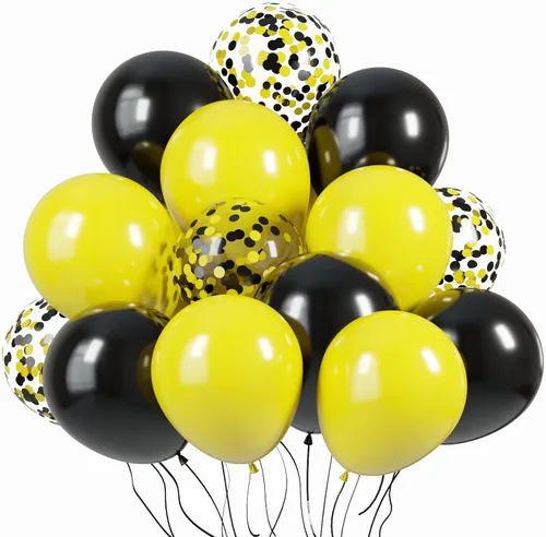 Miniatura 15 de KBZVNAF Globos de látex negro, azul y plateado, paquete de 60 globos de fiesta de 12 pulgadas, azul real, negro, azul metálico, plateado