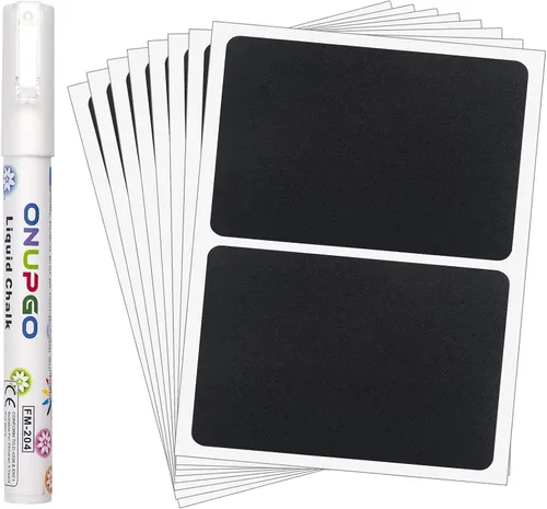 Miniatura 9 de ONUPGO Etiquetas de despensa de pizarra, grandes etiquetas adhesivas de pizarra para cajas grandes, etiqueta adhesiva de alimentos, etiquetas