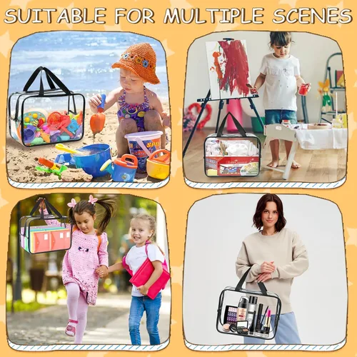 Miniatura 7 de Bolsas de almacenamiento de juguetes extra grandes de 12.6 x 9.25 x 6.9 pulgadas, 6 paquetes de bolsas organizadoras de juguetes transparentes