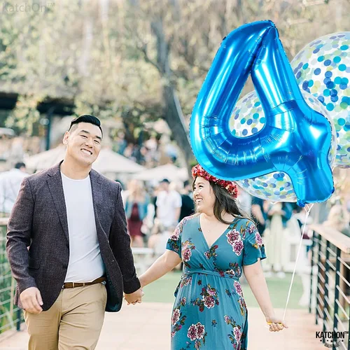 Miniatura 996 de KatchOn, Globo grande azul número 2 de 40 pulgadas Decoraciones de cumpleaños de Baby Shark para niño de 2 años Globo azul número 2 Globo