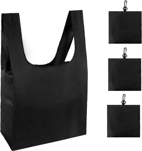Miniatura 18 de HOLYLUCK Bolsas de comestibles reutilizables, bolsa de compras plegable resistente (estándar, 3 huellas de patas de perro)
