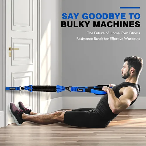 Miniatura 3 de Ayombo Equipo de entrenamiento de gimnasio en casa, bandas de resistencia pesada con asas, anclaje de puerta, accesorio de cuerda de tríceps