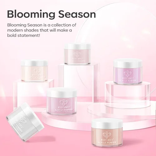 Miniatura 5 de Modelones - Polvos acrílicos, juego de 6 colores de polvo acrílico transparente en tonos desnudos, blanco lechoso, rosa desnudo para arte de uñas
