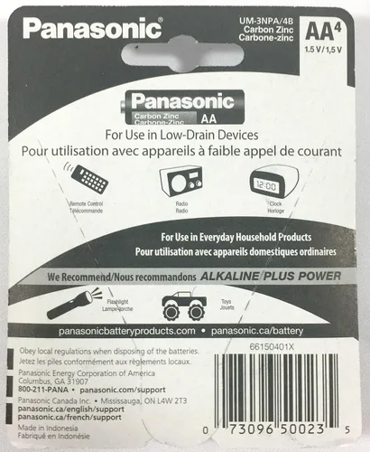 Miniatura 3 de 100pc Panasonic AA Baterías Super Heavy Duty Power Carbono Zinc Doble A Batería 1.5v