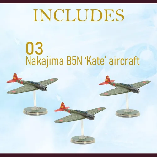 Miniatura 3 de Wargames Delivered - Warlord Games Blood Red Skies - Aichi D3A 'Val' & Nakajima B5N 'Kate' Escuadrón Escala 1/200, Kit de avión modelo para el juego