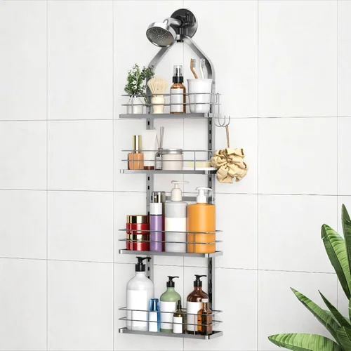 Miniatura 15 de Organizador de ducha colgante para cabezales de ducha de mano, ajustable, organizador de ducha colgante de manguera de acero inoxidable, organizador
