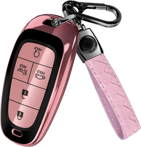 Miniatura 22 de Lucrum Compatible con funda para llavero Hyundai y llavero de cuero, funda para llavero para Santa Fe, Sonata, Tucson, Grandeur, Ioniq 5, Palisade